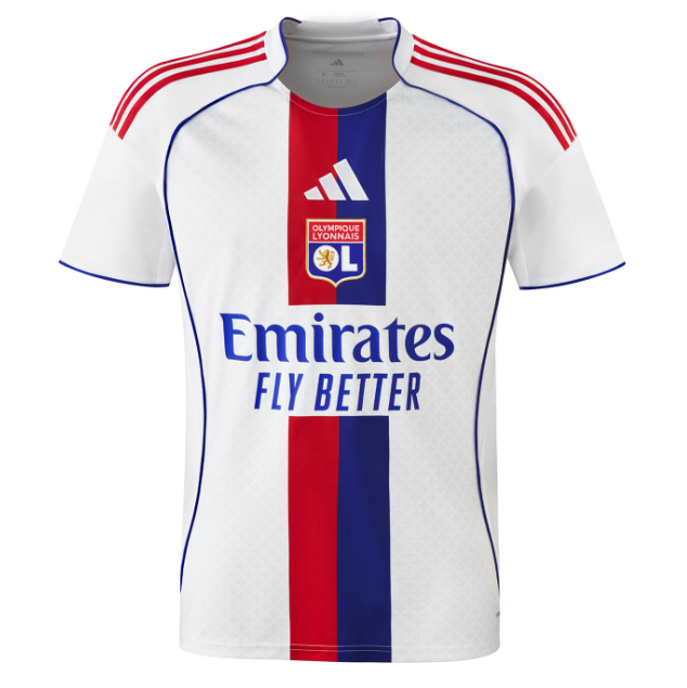2025-26 Olympique Lyonnais Home Soccer Jersey Shirt